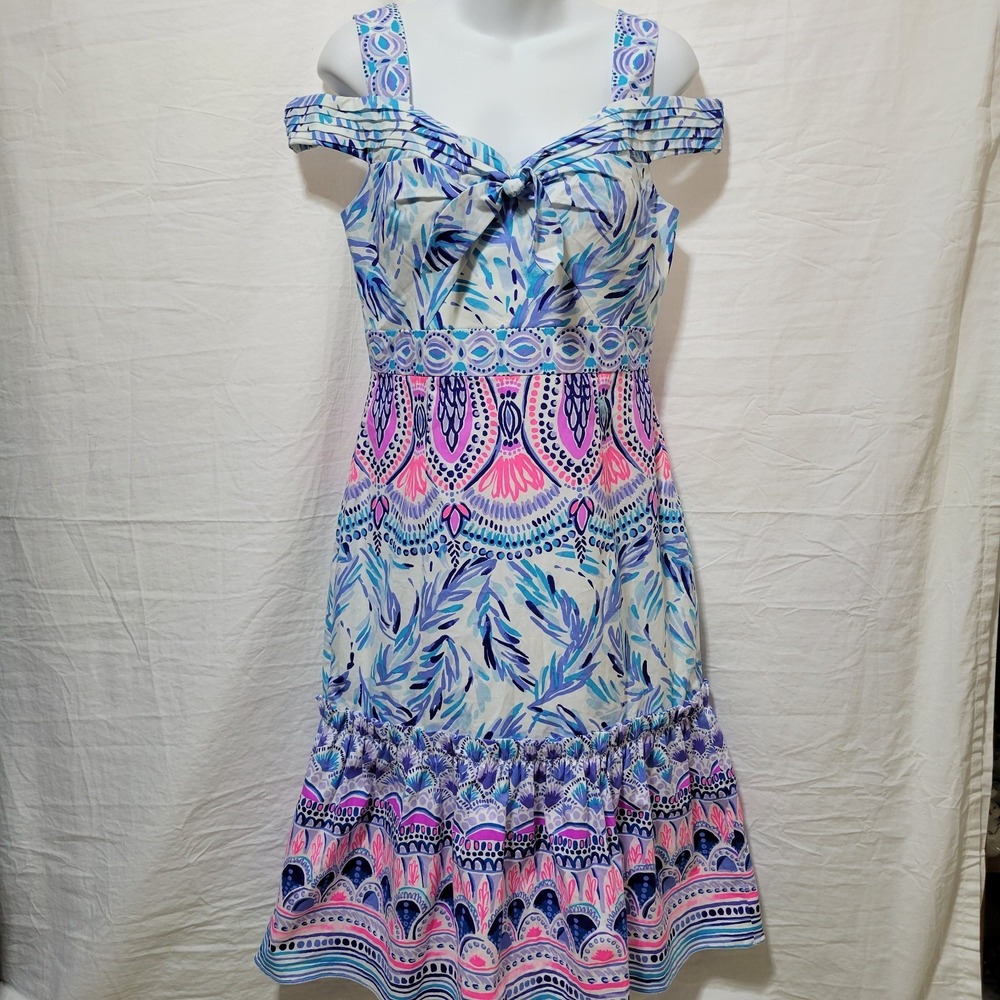 LILLY‎ PULITZER Iva Cold Shoulder Midi Dress in Flock Together Size 6